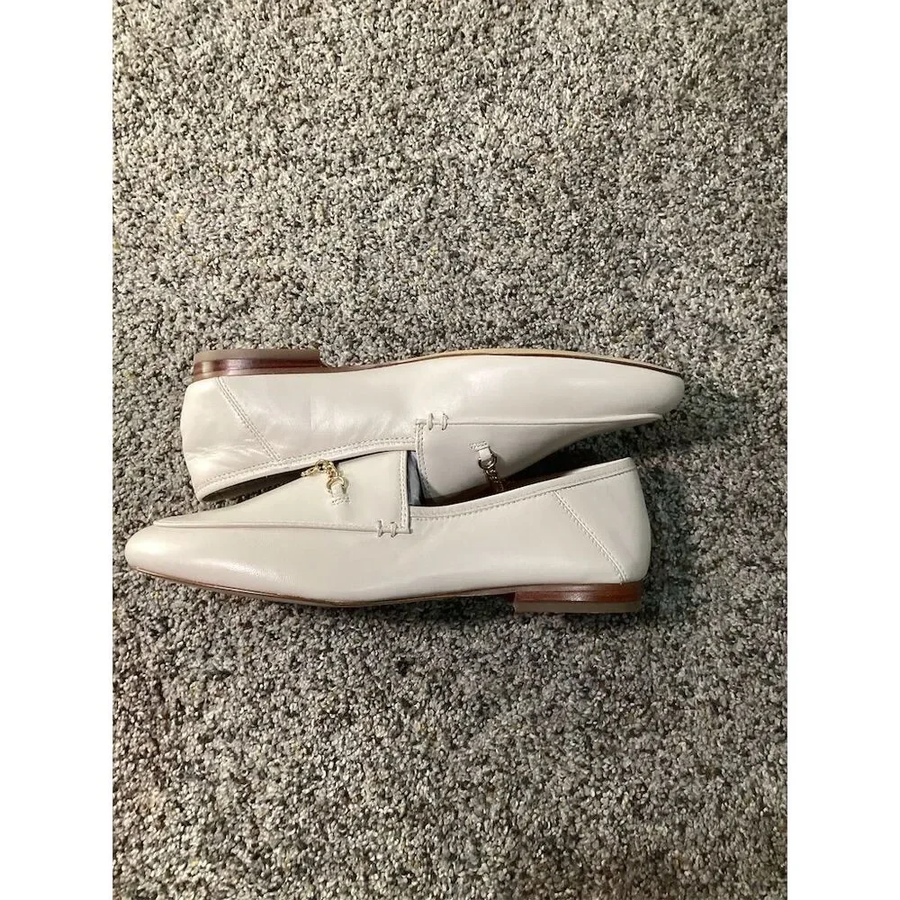 Coach Women's Hanna Leather Loafers Cream Size 7 Casual Slip On Flats - Picture 6 of 6